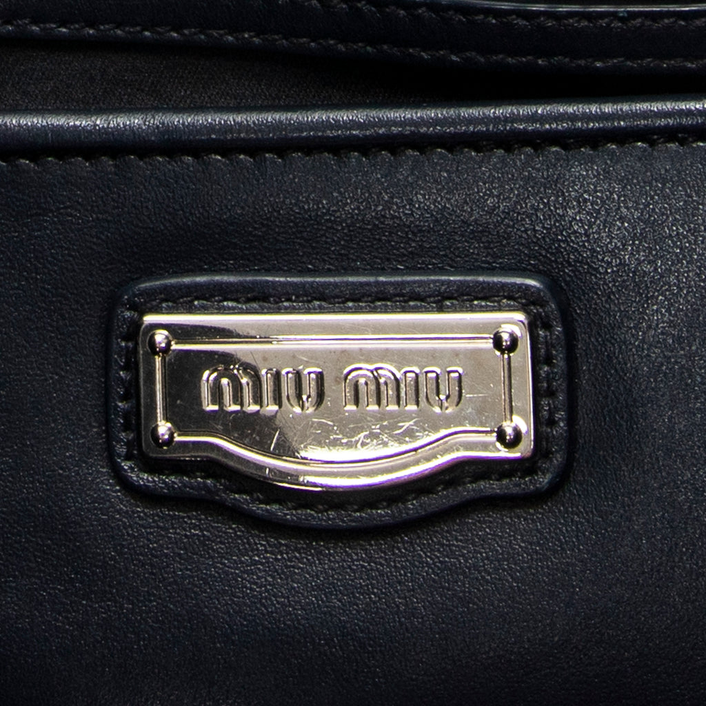 Shoulder Bag Shopping Tote Navy Vitello Soft Leather