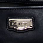 Shoulder Bag Shopping Tote Navy Vitello Soft Leather