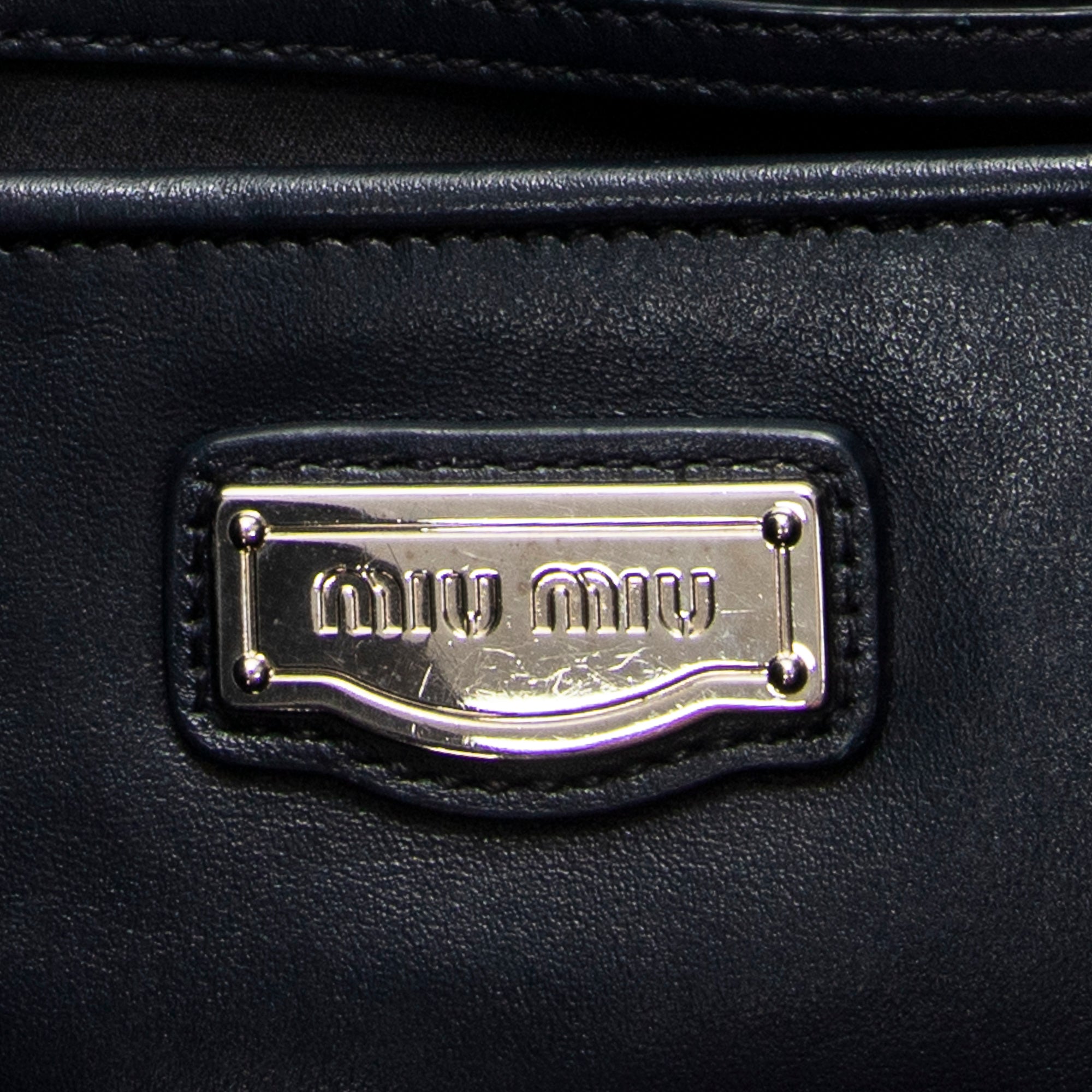 Shoulder Bag Shopping Tote Navy Vitello Soft Leather