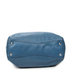 Shoulder Bag Convertible Tote Blue Vitello Caribu Leather