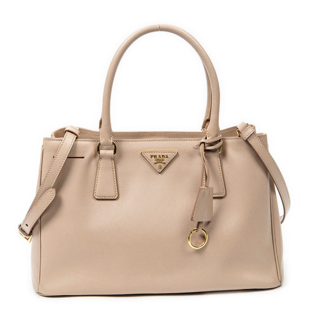 Shoulder Bag Small Open Tote Light Pink Saffiano Leather