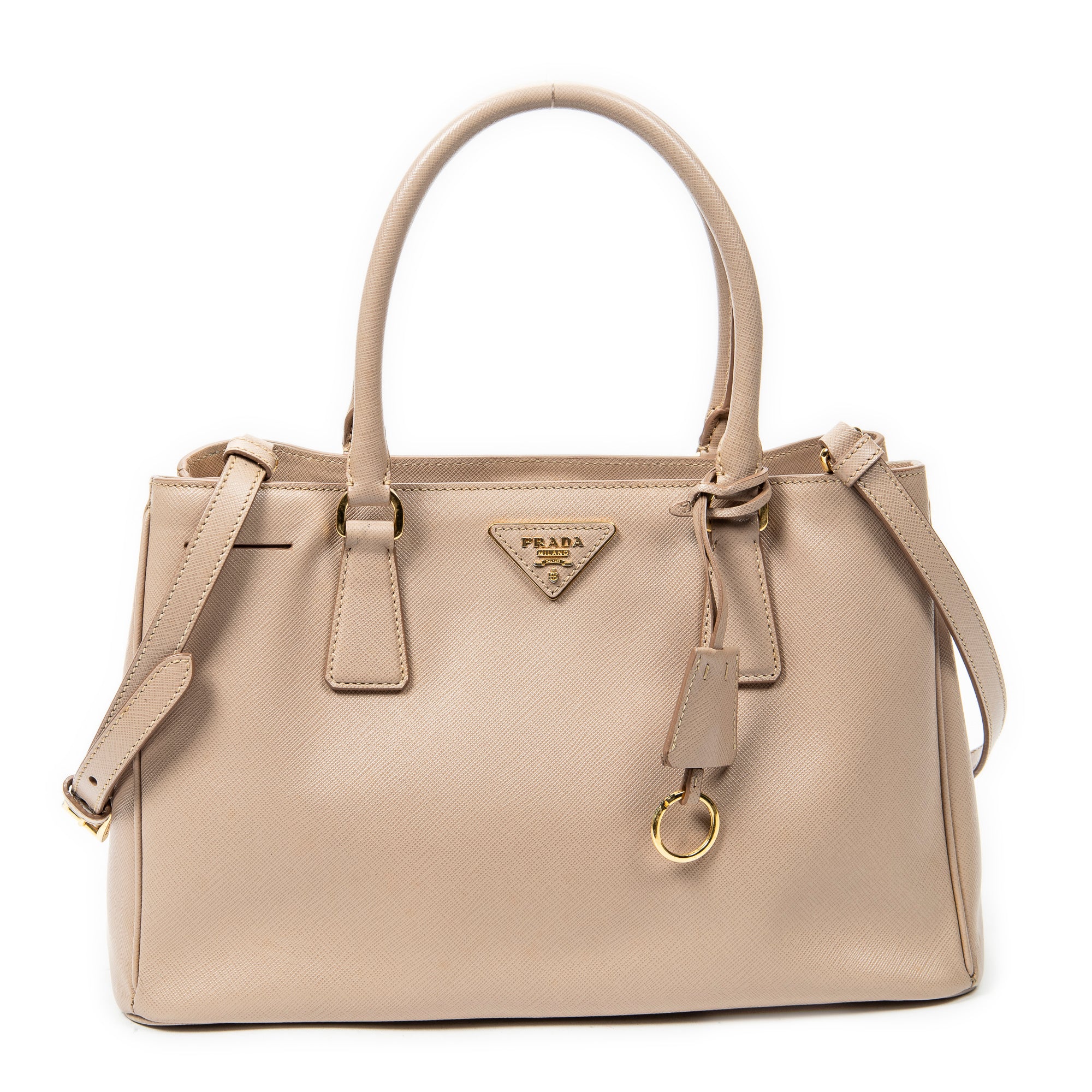 Shoulder Bag Small Open Tote Light Pink Saffiano Leather
