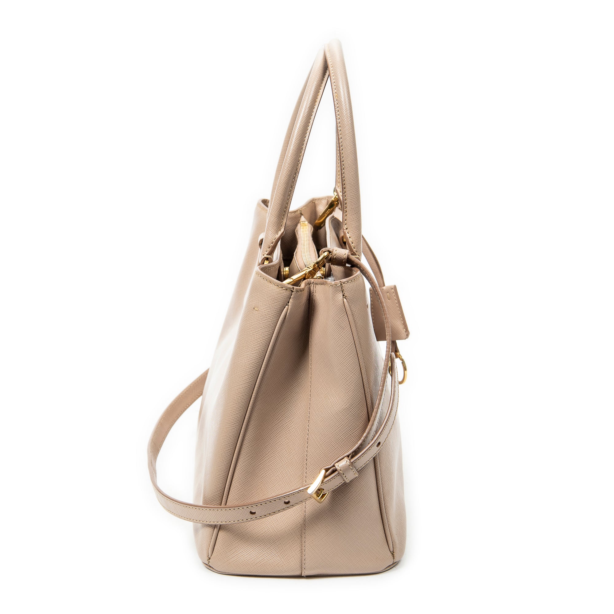Shoulder Bag Small Open Tote Light Pink Saffiano Leather