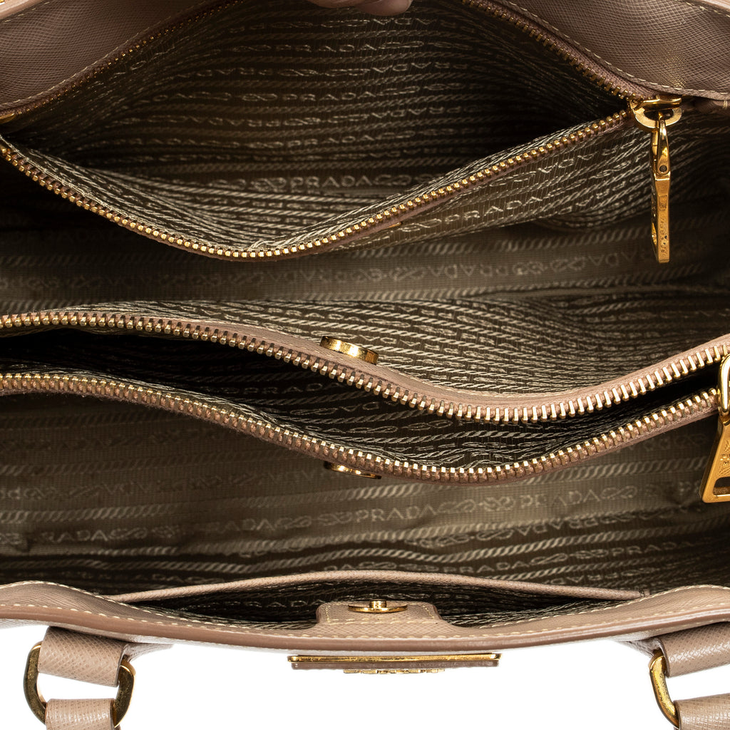 Shoulder Bag Small Open Tote Light Pink Saffiano Leather