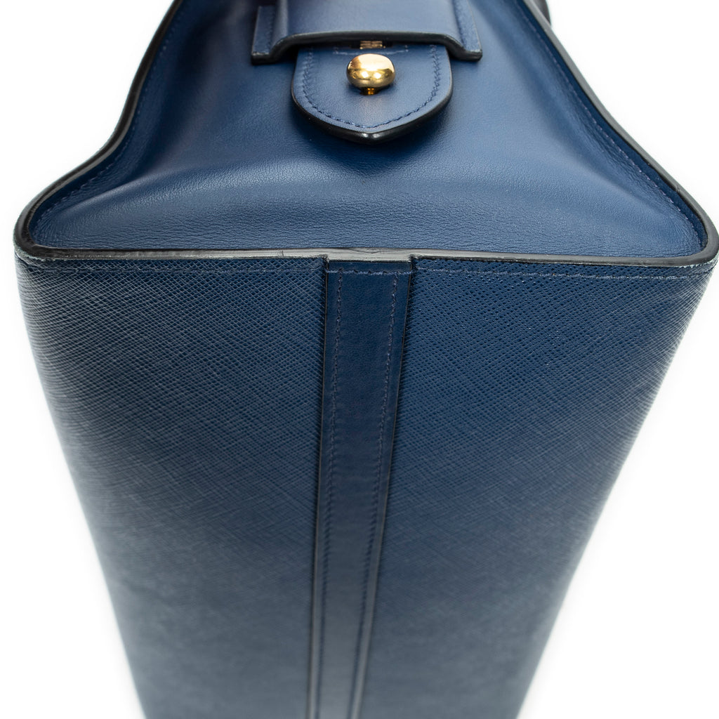 Shoulder Bag Esplanade Tote Navy Saffiano Leather