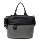 Shoulder Bag Reversible Tote Black Nylon Canvas