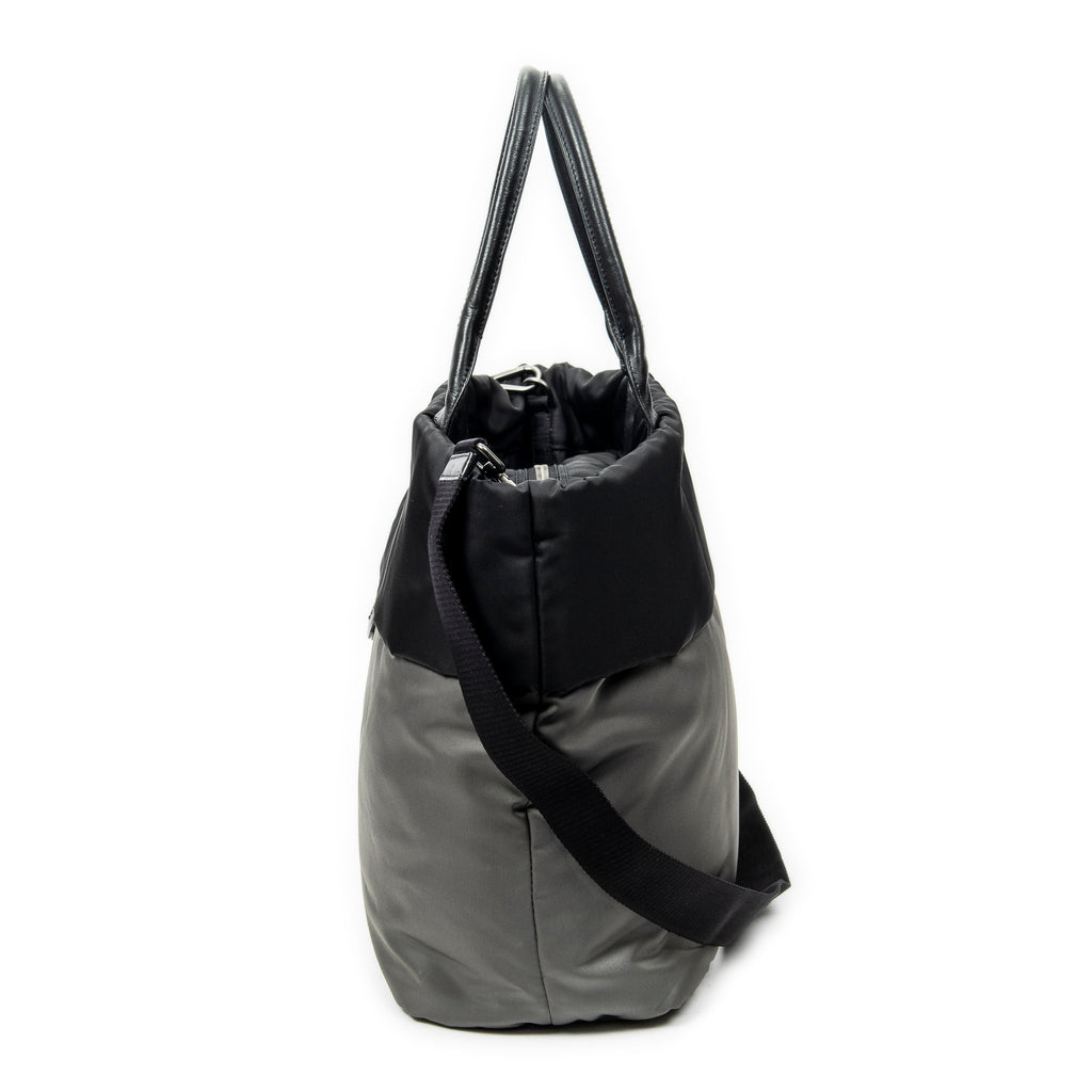 Shoulder Bag Reversible Tote Black Nylon Canvas