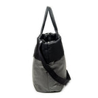 Shoulder Bag Reversible Tote Black Nylon Canvas