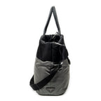Shoulder Bag Reversible Tote Black Nylon Canvas