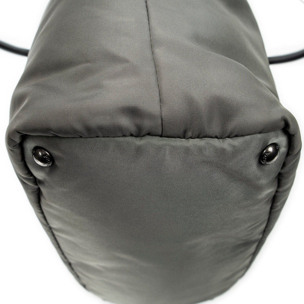 Shoulder Bag Reversible Tote Black Nylon Canvas