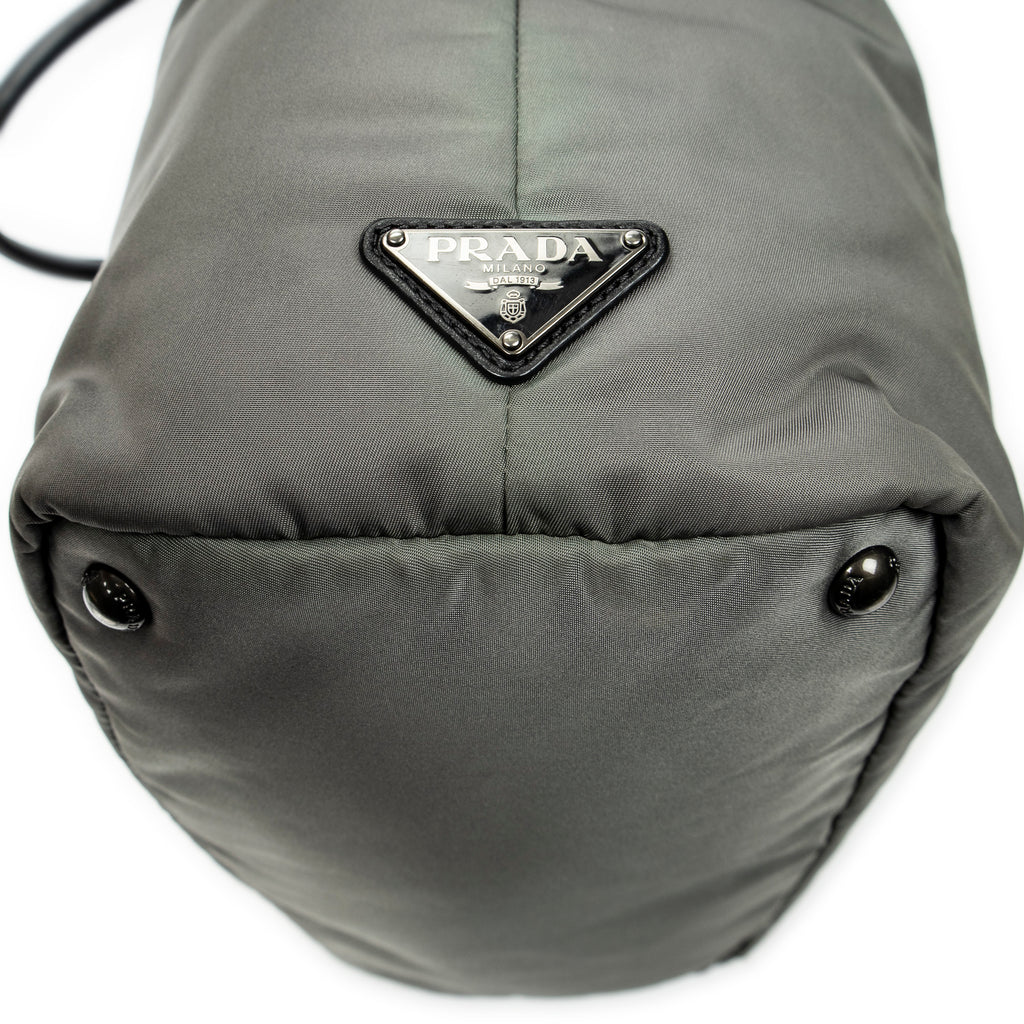 Shoulder Bag Reversible Tote Black Nylon Canvas
