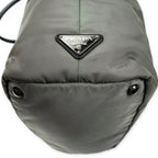 Shoulder Bag Reversible Tote Black Nylon Canvas