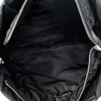 Shoulder Bag Reversible Tote Black Nylon Canvas