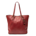 Shoulder Bag Size Zip Tote Red Vitello Daino Leather