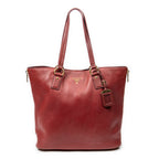 Shoulder Bag Size Zip Tote Red Vitello Daino Leather