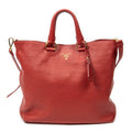 Shoulder Bag Large Shopper Tote Red Vitello Daino Leather