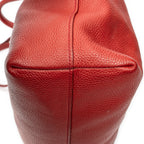Shoulder Bag Large Shopper Tote Red Vitello Daino Leather