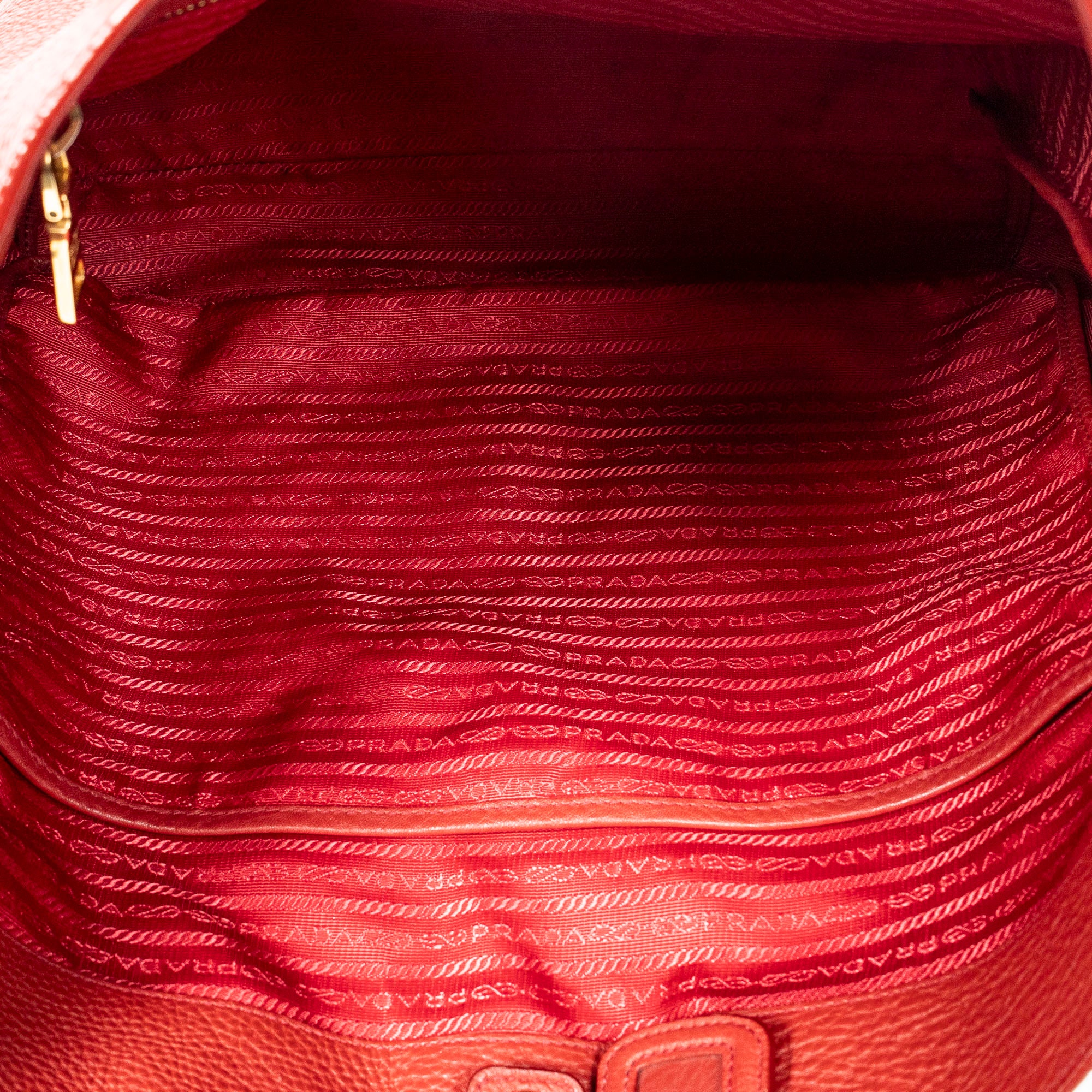 Shoulder Bag Large Shopper Tote Red Vitello Daino Leather