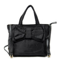 Shoulder Bag Bow Tote Black Nylon Canvas