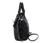 Shoulder Bag Bow Tote Black Nylon Canvas