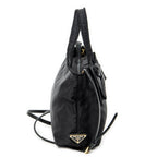 Shoulder Bag Bow Tote Black Nylon Canvas