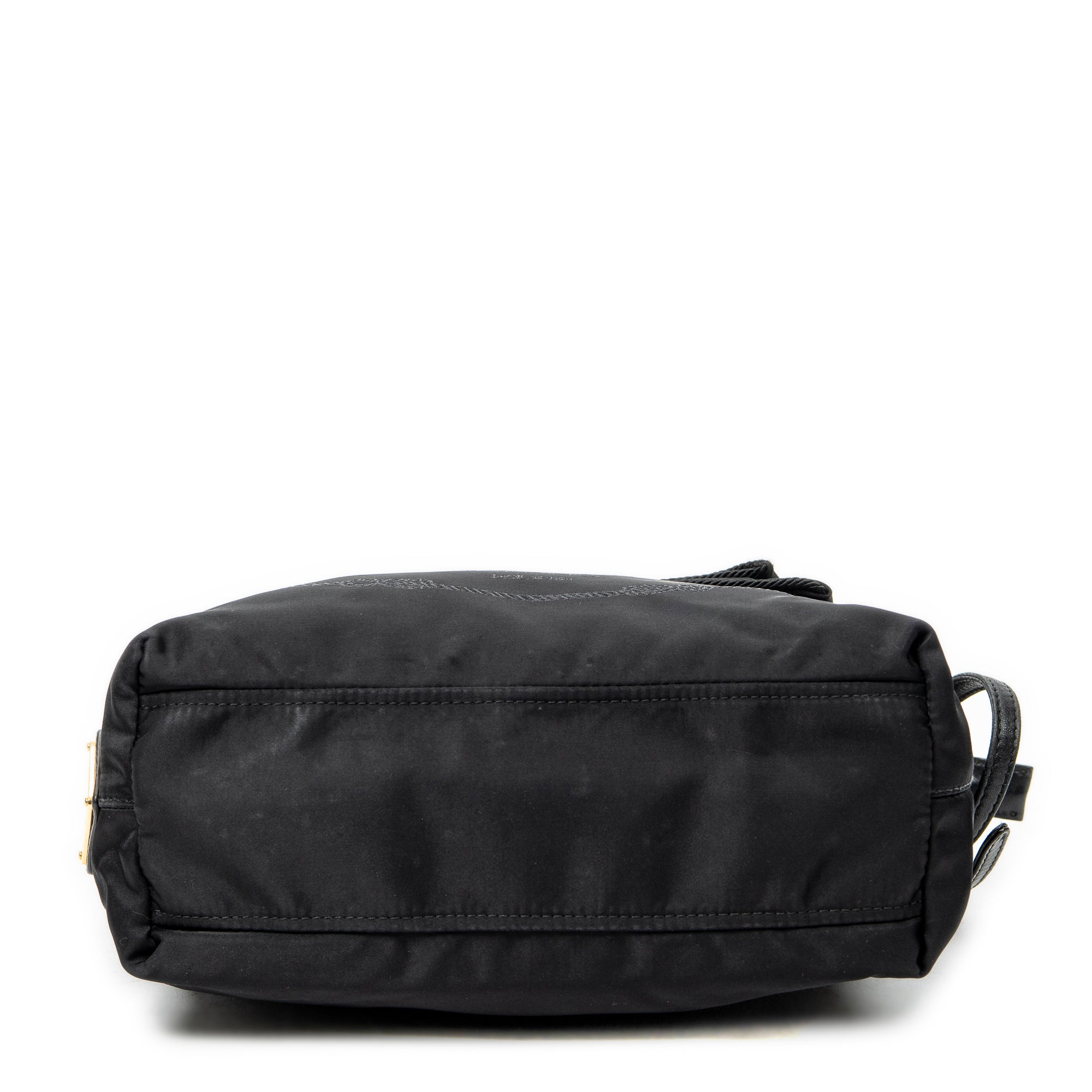 Shoulder Bag Bow Tote Black Nylon Canvas