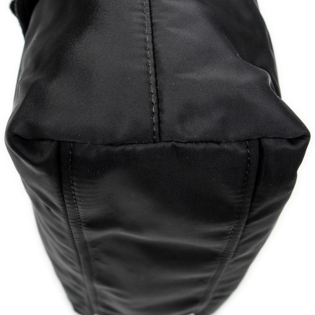 Shoulder Bag Bow Tote Black Nylon Canvas