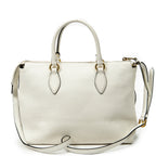 Shoulder Bag Zip Tote White Vitello Phenix Leather