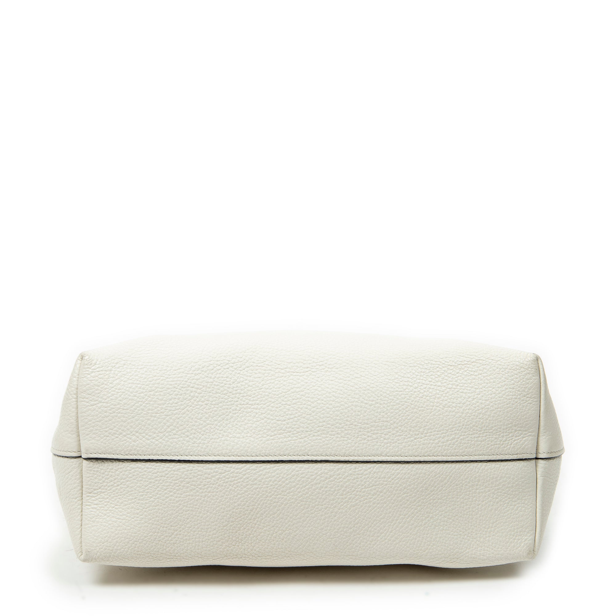 Shoulder Bag Zip Tote White Vitello Phenix Leather