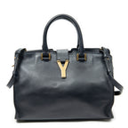 Shoulder Bag Small Classic Y Cabas Navy Calfskin Leather