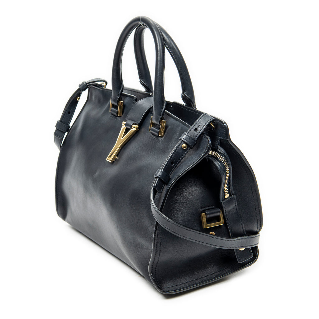 Shoulder Bag Small Classic Y Cabas Navy Calfskin Leather