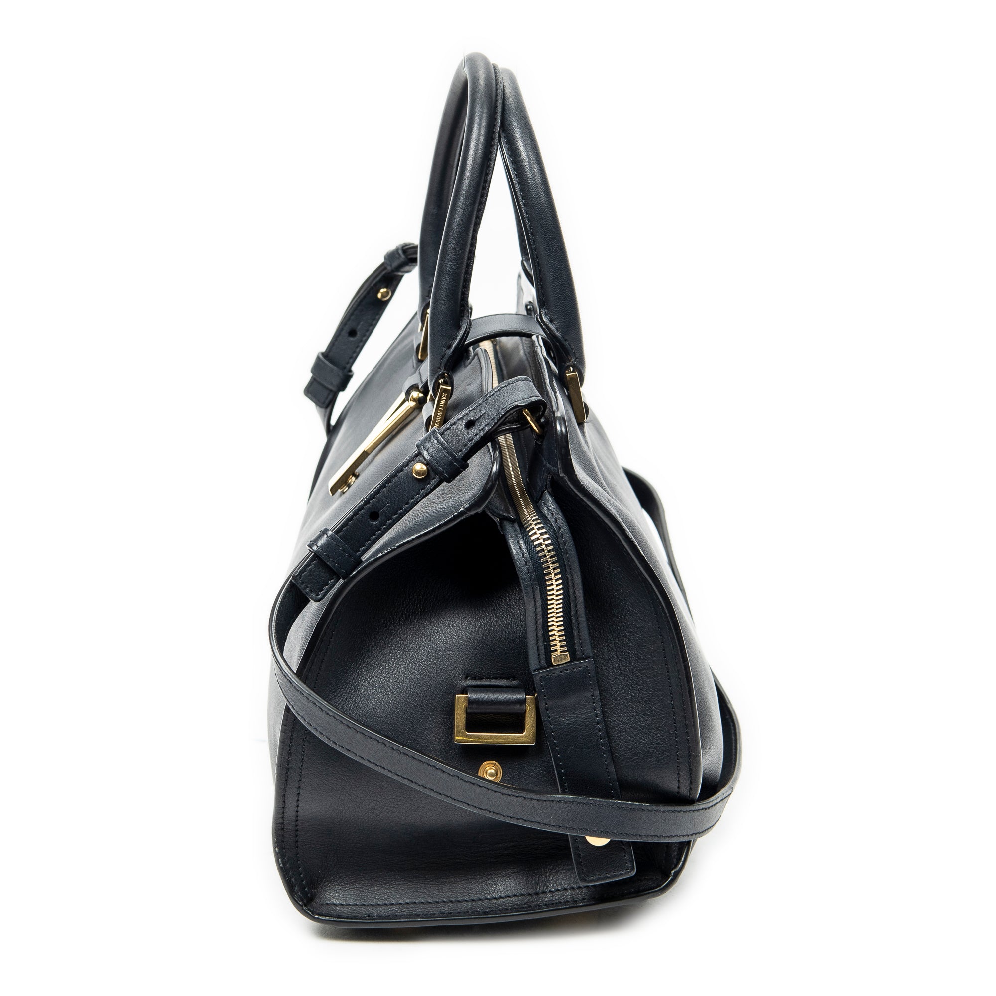 Shoulder Bag Small Classic Y Cabas Navy Calfskin Leather