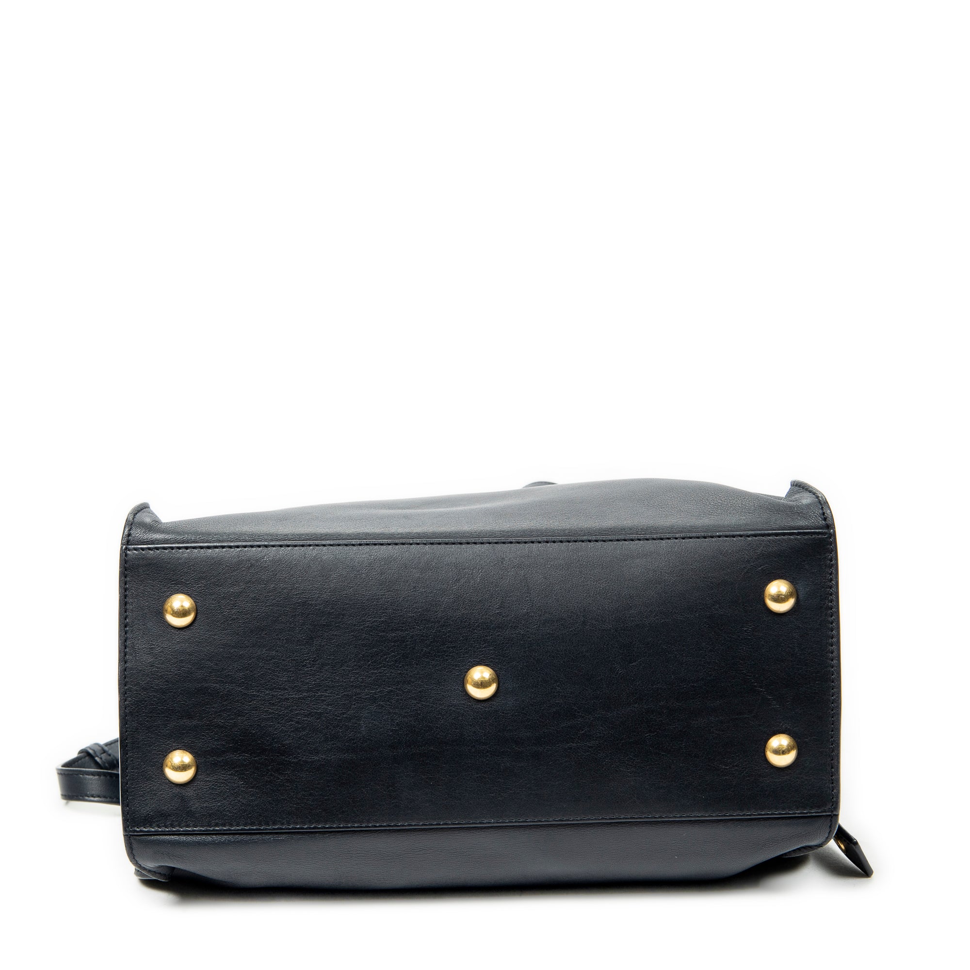 Shoulder Bag Small Classic Y Cabas Navy Calfskin Leather