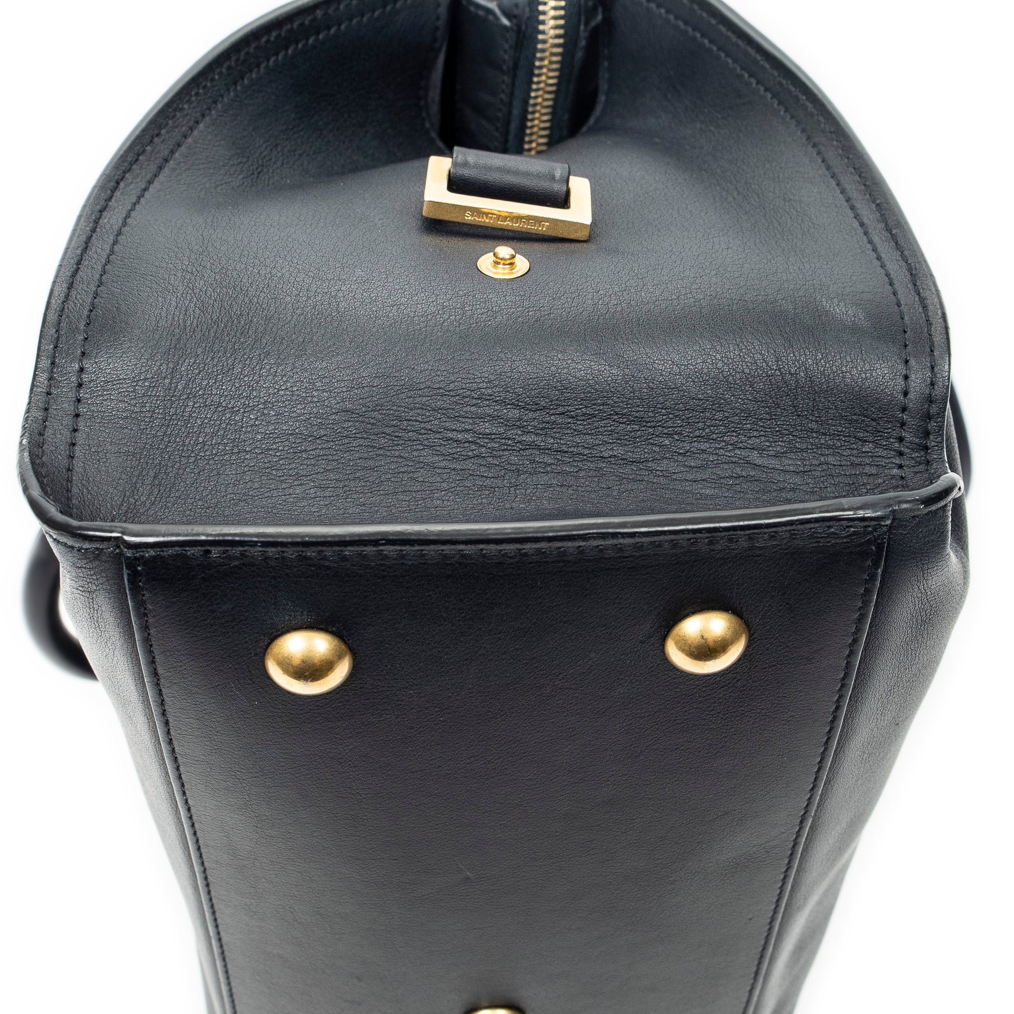 Shoulder Bag Small Classic Y Cabas Navy Calfskin Leather