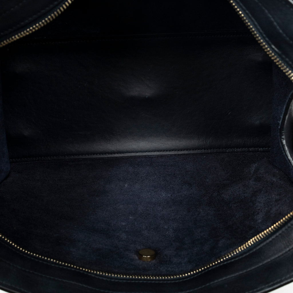 Shoulder Bag Small Classic Y Cabas Navy Calfskin Leather