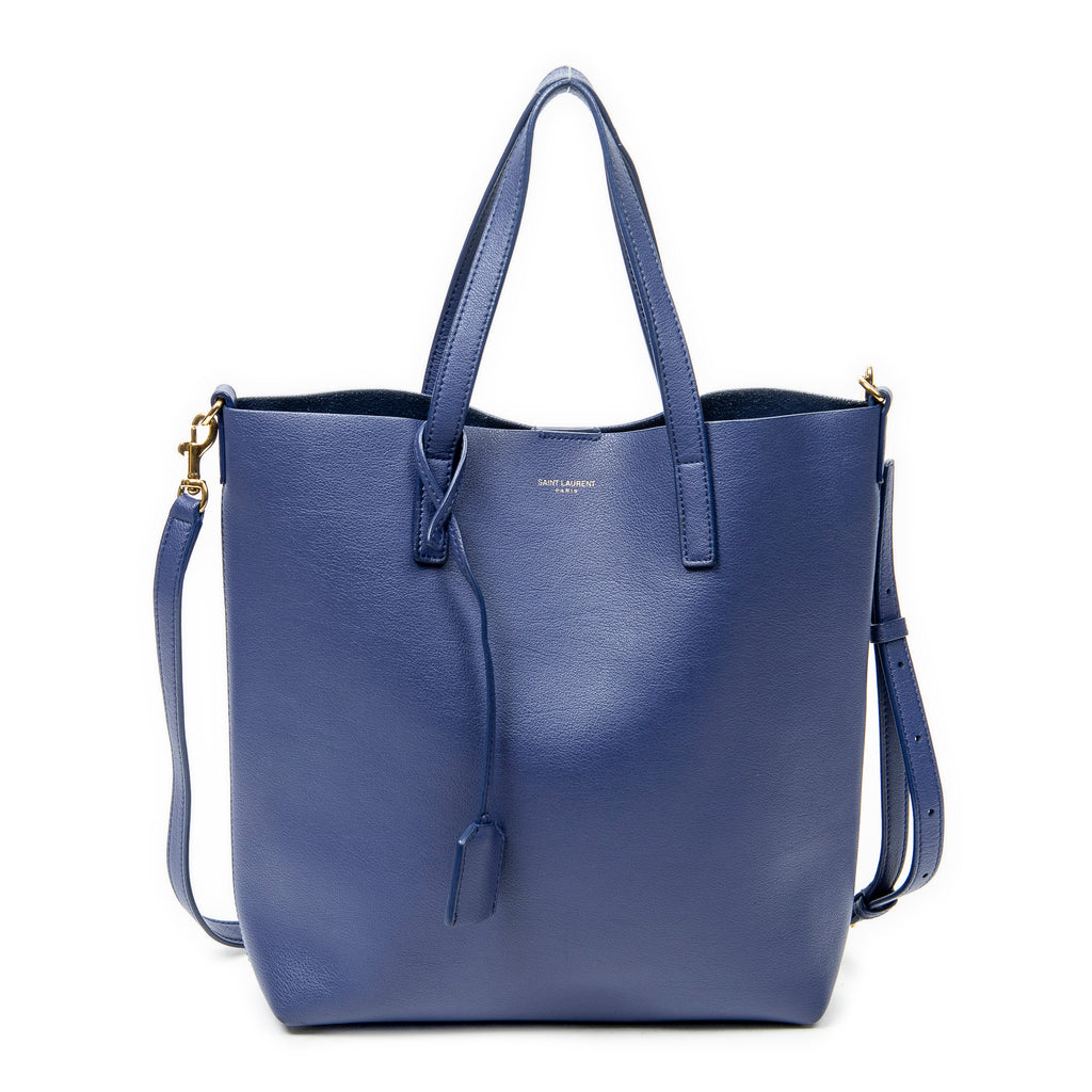 Shoulder Bag Toy Shopping Tote Navy Calfskin Leather