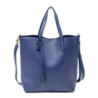 Shoulder Bag Toy Shopping Tote Navy Calfskin Leather
