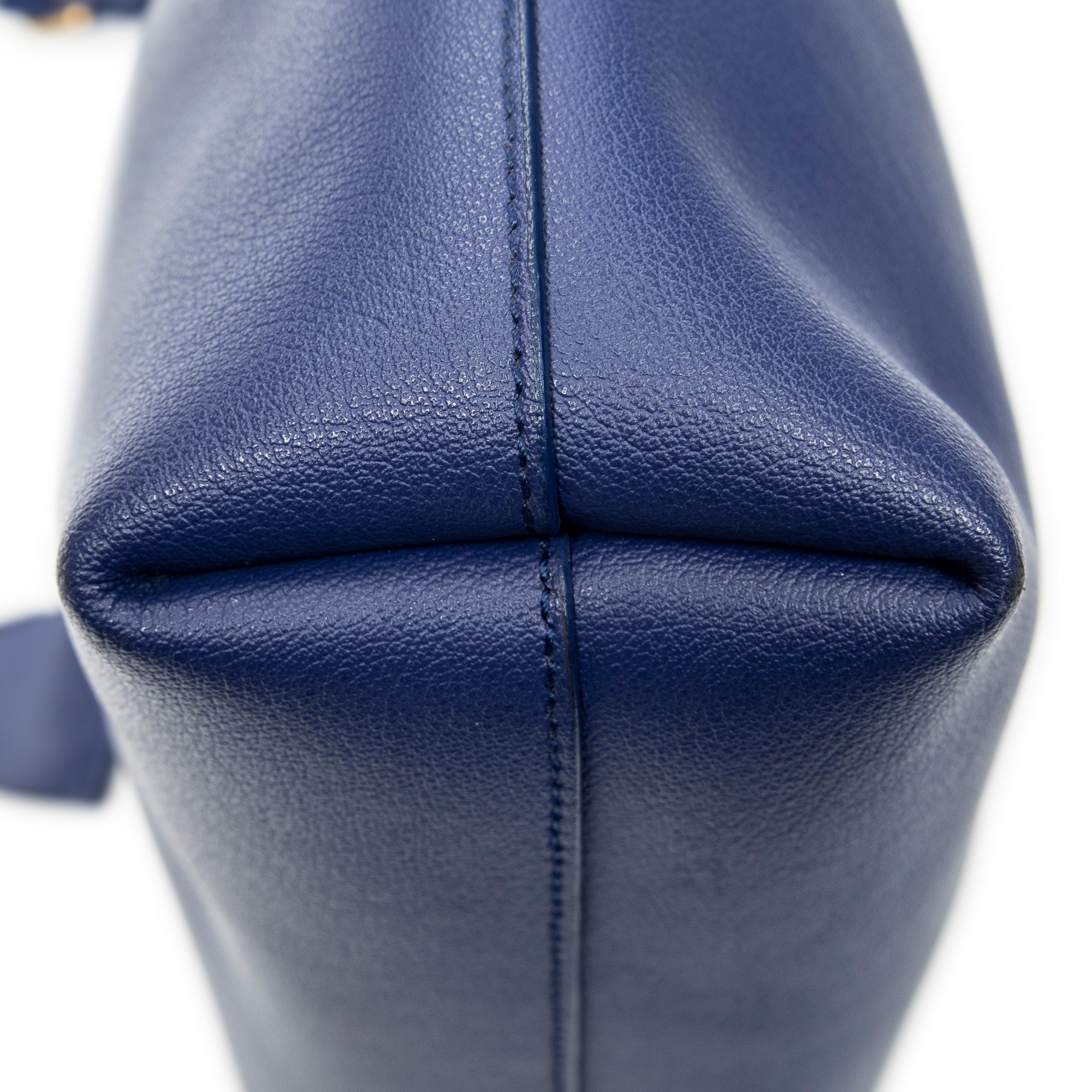 Shoulder Bag Toy Shopping Tote Navy Calfskin Leather
