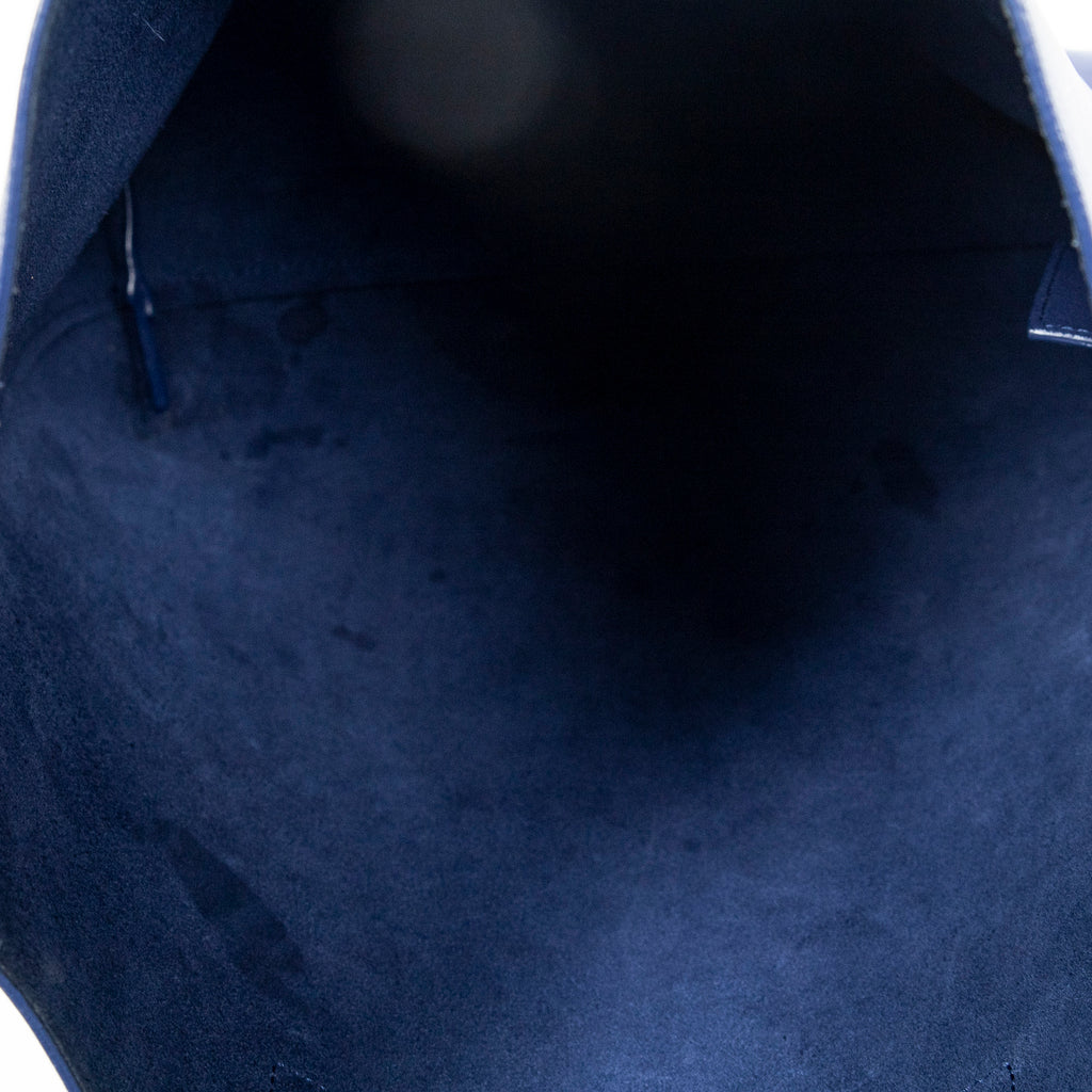 Shoulder Bag Toy Shopping Tote Navy Calfskin Leather
