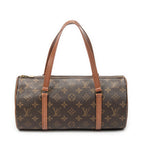 Handbag Papillon 30 Brown Monogram Canvas