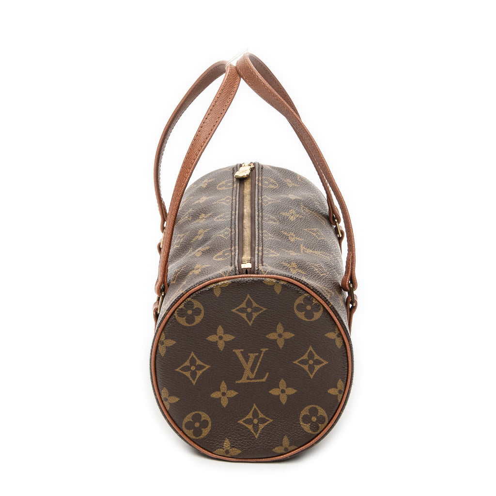 Handbag Papillon 26 Brown Monogram Canvas