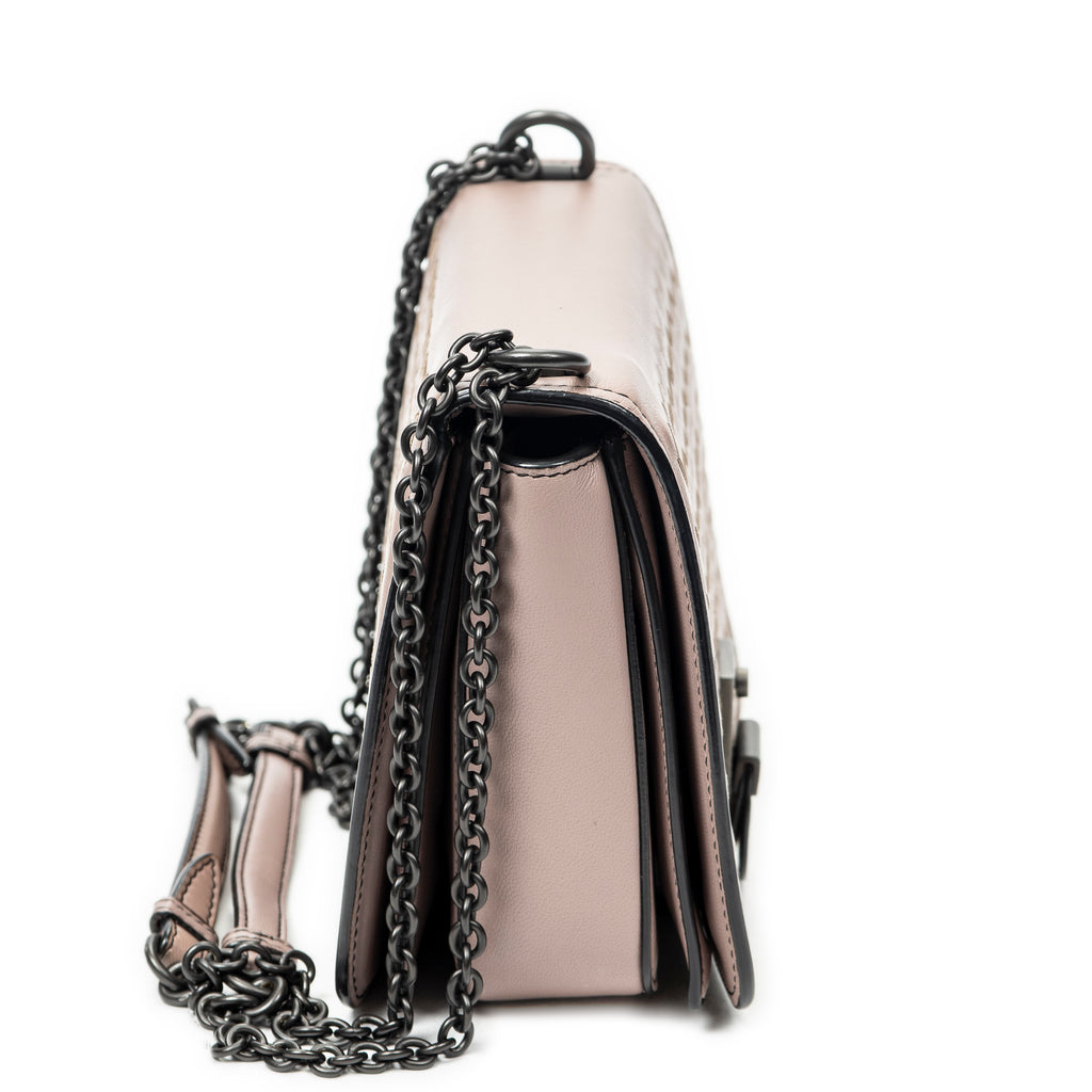 Shoulder Bag Mini Runway Pink Intrecciato Leather