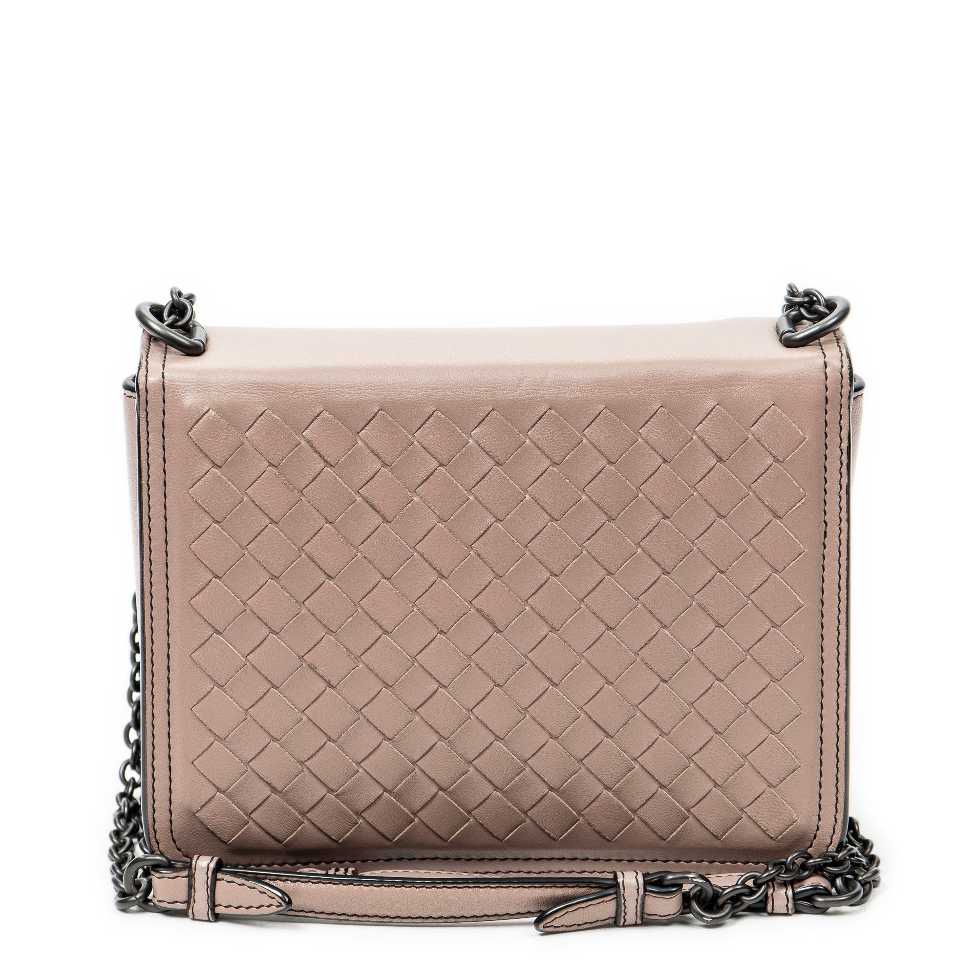 Shoulder Bag Mini Runway Pink Intrecciato Leather