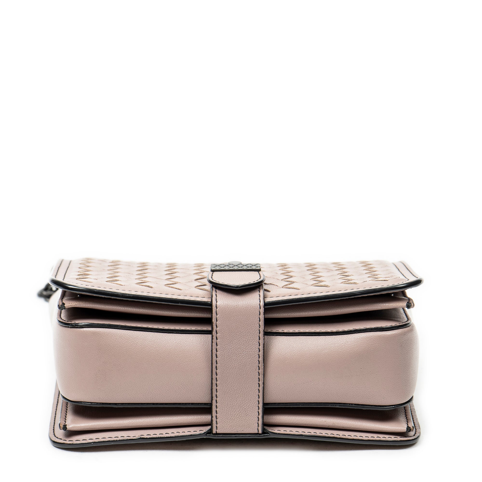 Shoulder Bag Mini Runway Pink Intrecciato Leather