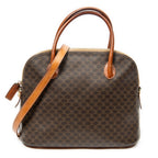 Shoulder Bag Dome Top Handle Brown Macadam Coated Canvas