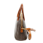 Shoulder Bag Dome Top Handle Brown Macadam Coated Canvas