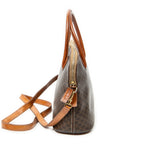 Shoulder Bag Dome Top Handle Brown Macadam Coated Canvas