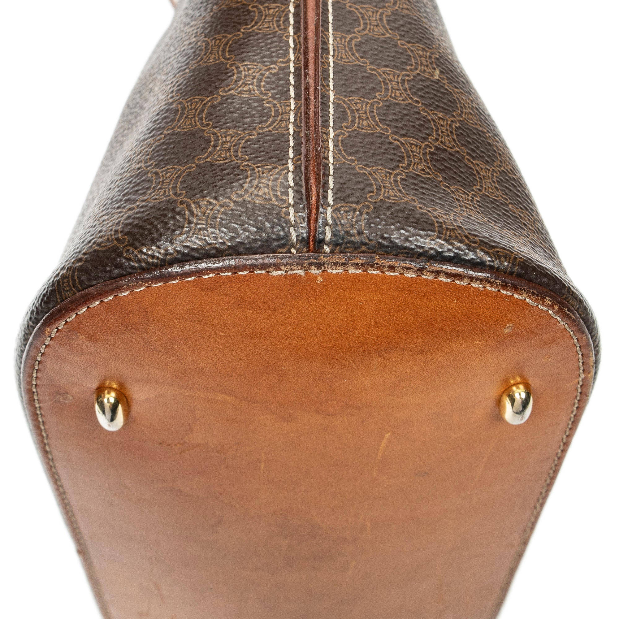 Shoulder Bag Dome Top Handle Brown Macadam Coated Canvas