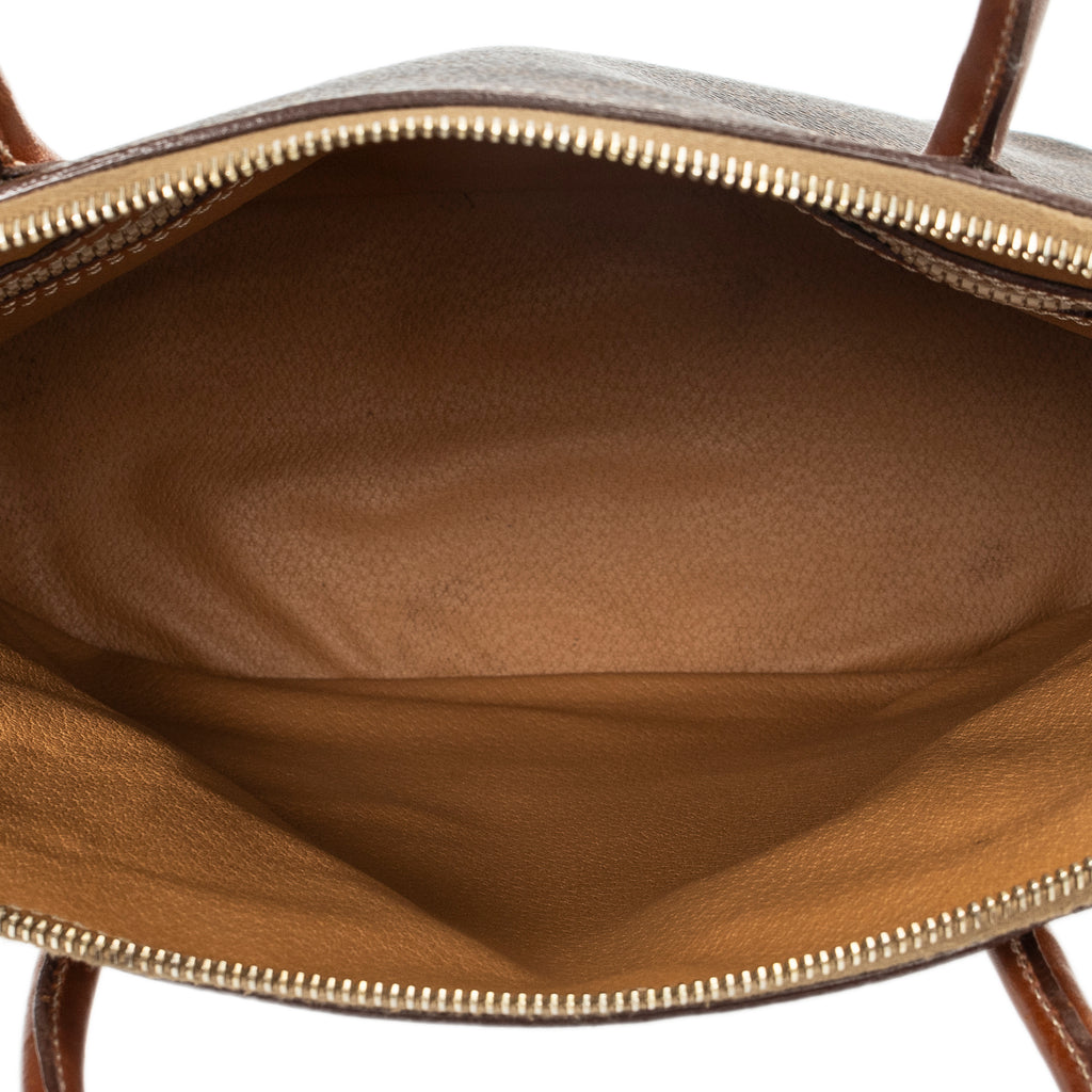 Shoulder Bag Dome Top Handle Brown Macadam Coated Canvas