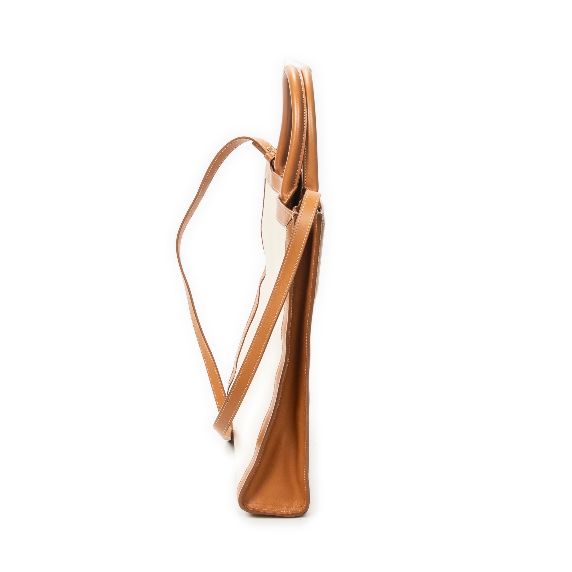 Shoulder Bag Vertical Cabas Tote Ivory Logo Print Canvas